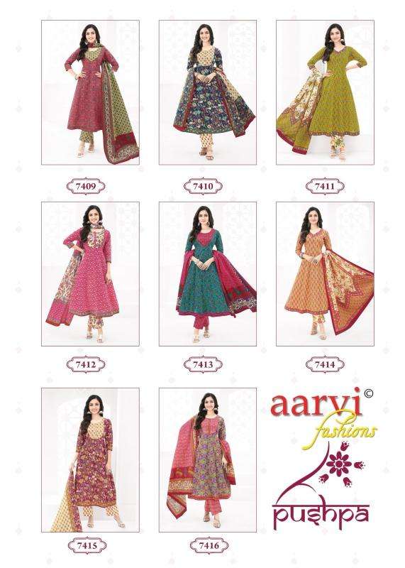 Aarvi Pushpa Vol-1 – Anarkali Style Kurti Pant With Dupatta